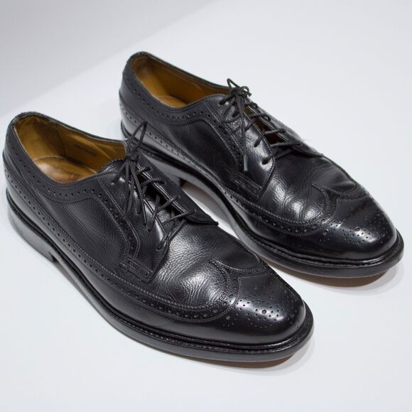Florsheim Imperial Made in USA Black Leather Wingtip Oxford Shoes Men Size 9D main image 10